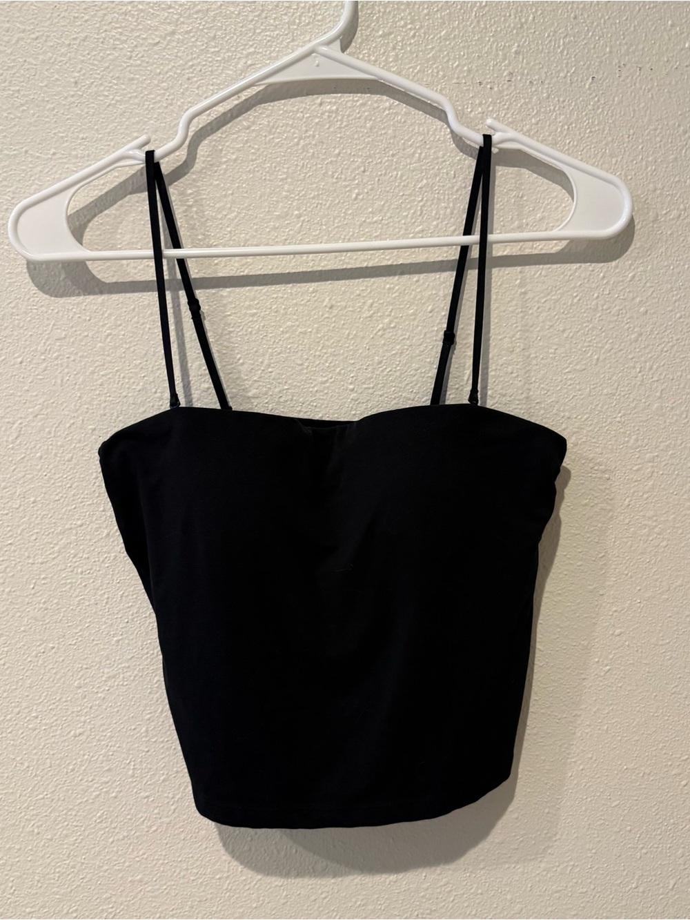 Black Strapless Crop Top with Adjustable Spaghetti Straps